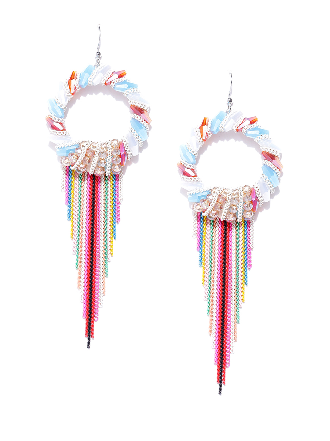 YouBella Multicoloured Circular Drop Earrings
